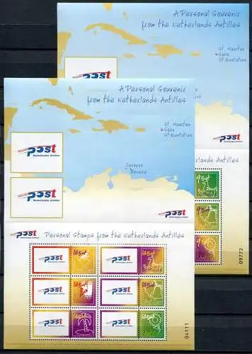 Niederländische Antillen 2003 Grußmarken Grußmarken Landkarte Map 1224-1235 MNH