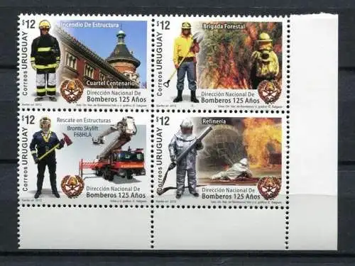 Uruguay 2012 Feuerwehr Fire Brigade Fire Department Bombeiros Postfrisch MNH