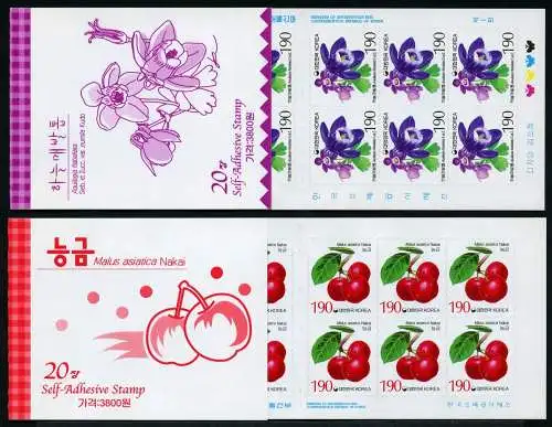 Korea Süd 2003 Pflanzen Äpfel Akelei 2358-2359 Markenhefte Stamp Booklets MNH