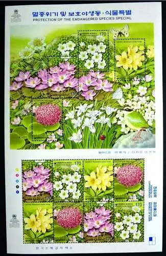 Korea Süd 2001 Pflanzen Blüten Plants Naturschutz 2168-2171 Kleinbogen MNH