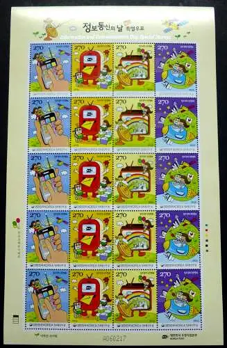 Korea Süd 2013 Kommunikation Information Comics 2928-31 Kleinbogen MNH