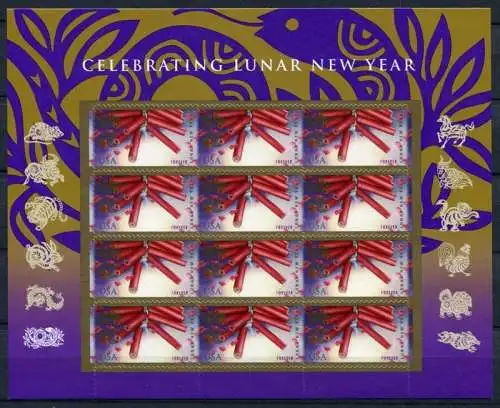 USA 2013 Jahr der Schlange Lunar New Year Snake Neujahr Kleinbogen MNH