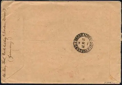 Dt. Reich 1931 DO-X Überseeflug Satzfrankatur Adler Neenah USA 7 d DOX / 1023