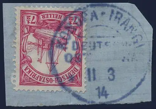 DOA 1914 Michel 32° Kondoa-Irangi BLAU 11/3/14 Luxus Briefstück / 356