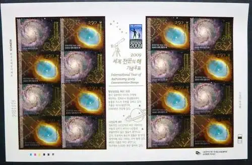 Korea Süd 2009 Astronomie Astronomy Galaxie Galaxy 2686-2687 Kleinbogen MNH