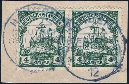 DOA 1912 Michel 31 Paar ° Handeni BLAU 22/1/12 Luxus Briefstück / 341