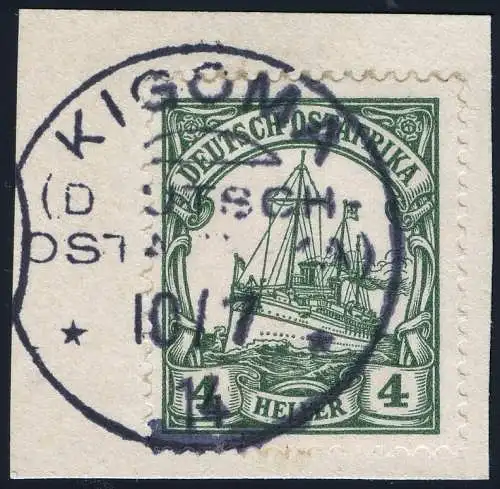 DOA 1914 Michel 31 ° Kigoma 10/7/14 Luxus Briefstück / 338
