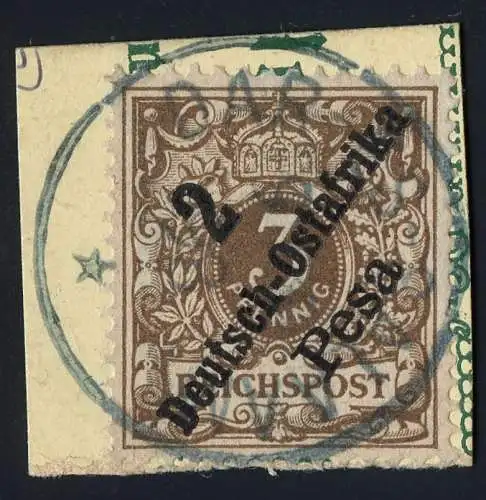 DOA 1898 Michel 6 ° Dar-Es-Salaam GRÜN 9/2/98 Briefstück/Postkarte / 314