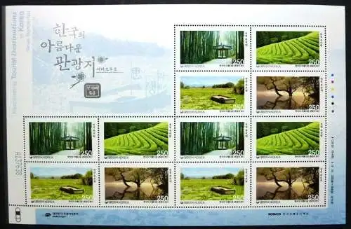 Korea Süd 2011 Sehenswürdigkeiten Landschaften Natur 2816-2819 Kleinbogen MNH