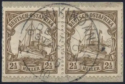 DOA 1910 Michel 30 Paar ° Mikindani 9/5/10 Type 2 Luxus Briefstück / 352