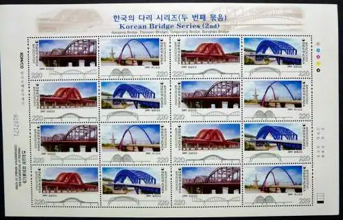 Korea Süd 2005 Brücken Bridges II Architektur 2480-83 Kleinbogen MNH