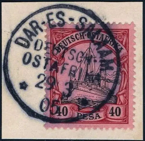 DOA 1901 Michel 18 Briefstück Luxus ° Dar-Es-Salaam 29/3/05 Geprüft BPP / 257