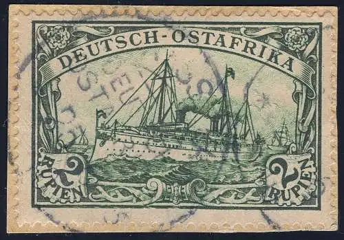 DOA 1910 Michel 20 ° Daressalam 25/6/10 Type 6 Briefstück Geprüft Richter / 317