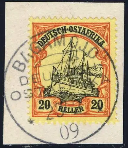 DOA 1909 Michel 26 ° Bagamojo 23/2/09 Type 3 Luxus Briefstück / 319
