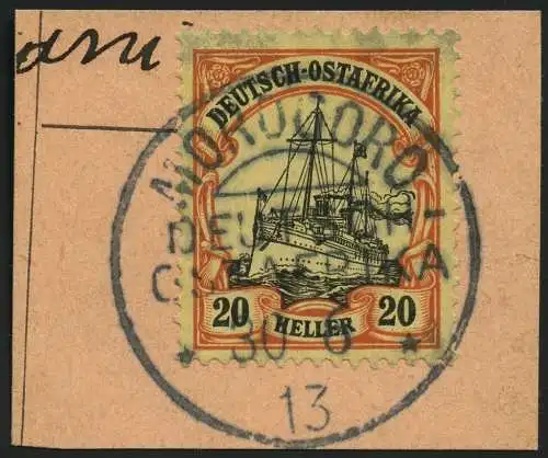 DOA 1913 Michel 34 Morogoro 30/6/13 Luxus Briefstück/PA / 350