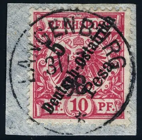 DOA 1898 Michel 8 ° Langenburg 3/7/98 Luxus Briefstück / 327
