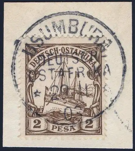 DOA 1903 Michel 11 ° Usumbura 29/11/03 Luxus Briefstück Geprüft Pauligk / 305