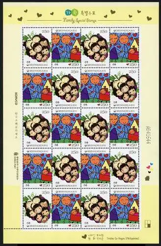 Korea Süd 2011 Familie Family Kinderzeichnungen Art 2814-2815 Kleinbogen MNH