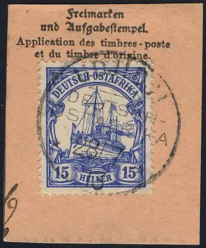 DOA 1913 Michel 32 ° Udjidji 28/7/13 Luxus Briefstück/Postanweisung / 309