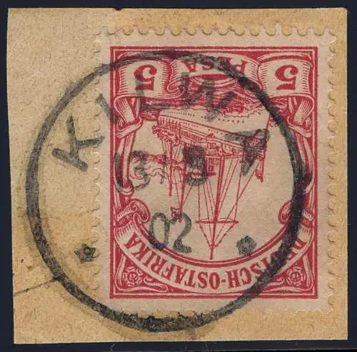 DOA 1902 Michel 13 ° Kilwa 13/3/02 Type 1 Luxus Briefstück / 337