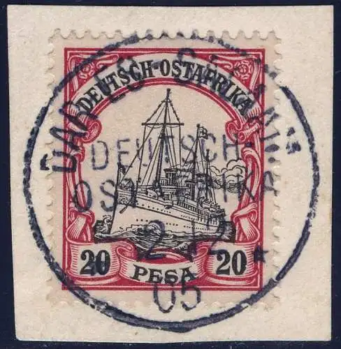 DOA 1905 Michel 16 ° Dar-Es-Salaam 2/12/05 Type 3 Luxus Briefstück / 316