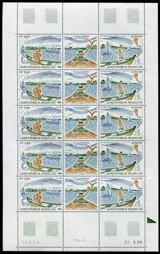 St Pierre und Miquelon 1989 Fischfang Meer Schiffe Kleinbogen 581-582 MNH