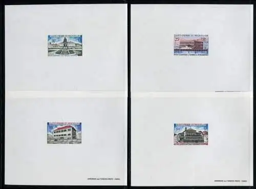 St Pierre und Miquelon 1969 Architektur Epreuve De Luxe 437-440 KW €150