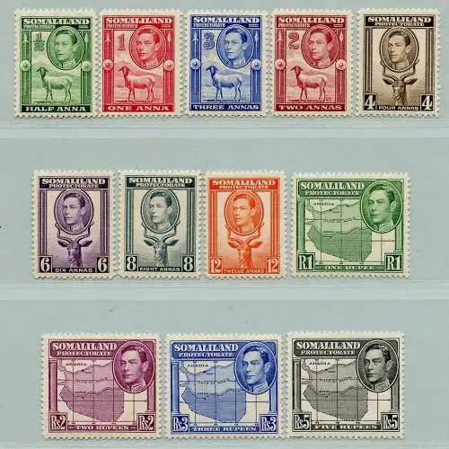 Somaliland Protektorat 1938 Freimarken König Georg VI. 77-88 Definitives MNH