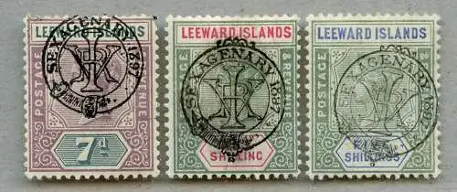 Leeward Islands 1897 Diamond Jubilee QV Ungebraucht SG 14-16 Mint