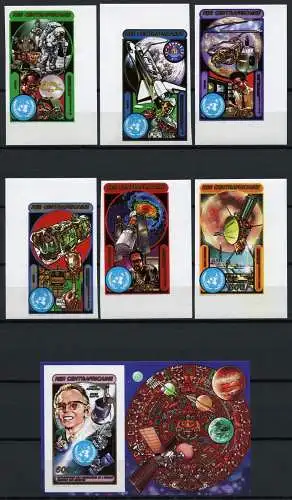 Space Raumfahrt 1982 Central Africa Astronauten 861-866 Block 201 B Imperf/1255