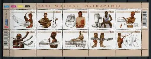 Südafrika 2011 Musik Musiker Folklore Brauchtum Kulturerbe Music Kleinbogen MNH