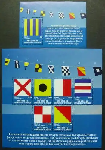 St Vincent Mustique 2013 Seezeichen Flaggen Maritime Signal Flags Postfrisch MNH