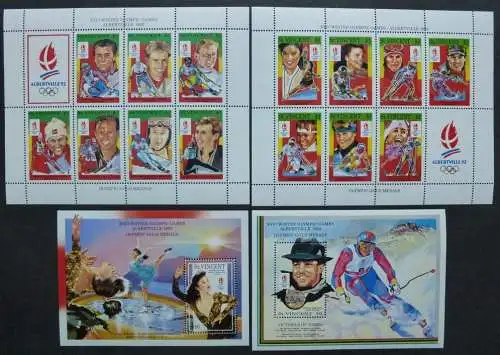 St. Vincent 1992 Olympiade Olympics Albertville 2086-2099 + Block 224-225 MNH