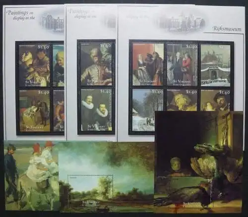 St. Vincent 2001 Gemälde Paintings Rijksmuseum Art 5132-5149 Block 534-536 MNH