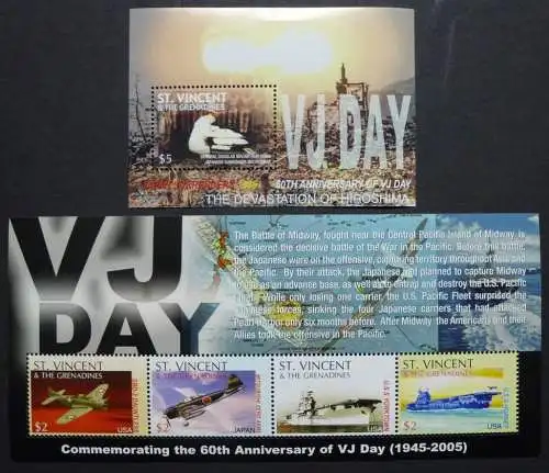 St. Vincent 2005 2. Weltkrieg Flugzeuge Flugzeugträger 6183-6186 Block 653 MNH