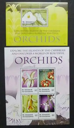 St. Vincent 2007 Orchideen Orchids Blumen Blüten Flowers 6366-6369 Block 676 MNH