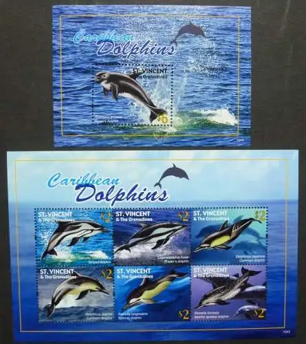 St. Vincent 2011 Delphine Dolphins Meeressäuger 6906-6911 Block 708 MNH