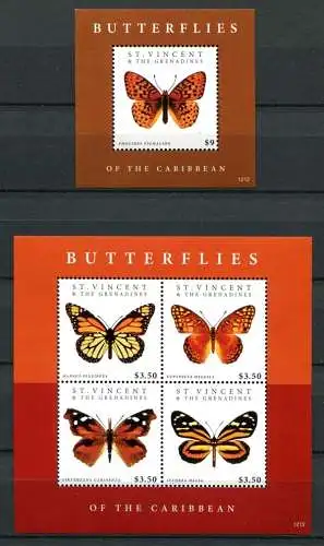 St. Vincent 2012 Schmetterlinge Butterflies Papillon Farfalla Insekten MNH