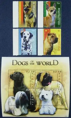 St. Vincent Bequia 2009 Hunde Dogs Pets Haustiere 622-629 MNH