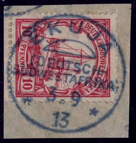 DSWA 1913 Michel 26a ° Ekuja 3/9/13 Vollstempel Briefstück Befund BPP / 117