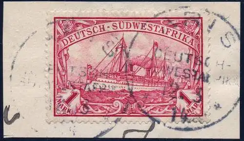 DSWA 1914 Michel 29 ° Aris 12/3/14 Kabinett Briefstück Selten / 153