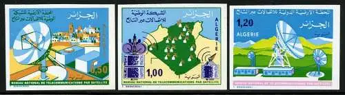 Space Raumfahrt 1975 Algerien Algeria Earth Station Satelliten 652-654 U / 1046