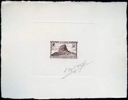 Algerien Algeria 1952 Phonolithfels Vulkangestein 309 Artist Sunken Die Proof