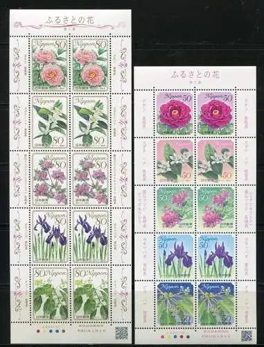 Japan 2010 Blumen Präfekturen VII Blüten Blossoms 5198-5207 Kleinbögen MNH