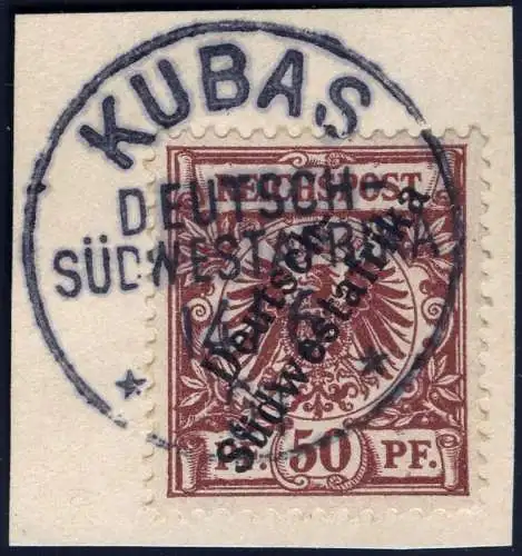 DSWA 1901 Michel 10 ° Kubas 14/6/01 Luxus Briefstück / 157