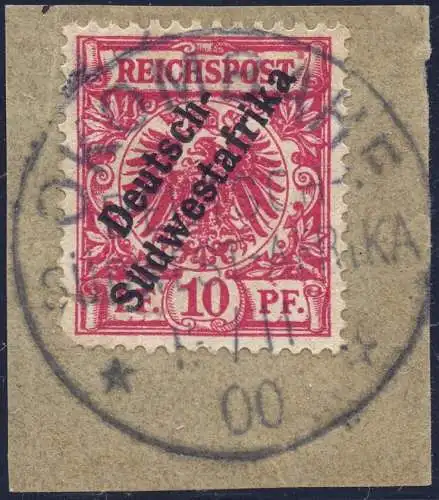 DSWA 1900 Michel 7 ° Okombahe 11/11/00 Briefstück Kabinett / 118
