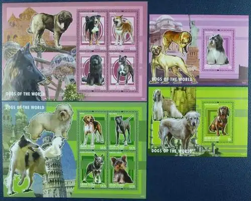 St. Vincent Union 2013 Hunde Dogs Beagle Terrier Dackel 664-71 Block 48-49 MNH