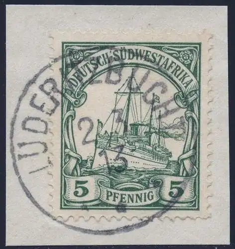 DSWA 1913 Michel 25 ° Lüderitzbucht 2/3/13 Briefstück Luxus / 109