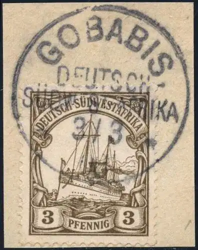 DSWA 1908 Michel 24 ° Gobabis 3/3/06 Briefstück Luxus / 105