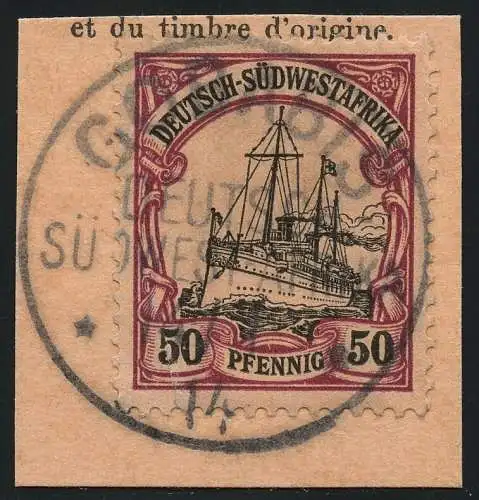 DSWA 1914 Michel 18 ° Gobabis 4/1/14 Postanweisungsabschnitt / 193